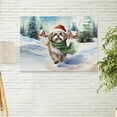 thumbnail image 2 of Hello Winter Shih Tzu Frosty Morning Walk Welcome Snowy Christmas Horizontal Matte Canvas Poster Lion Dog Lover Gifts Wall Art Home Decor - 02018, 2 of 5