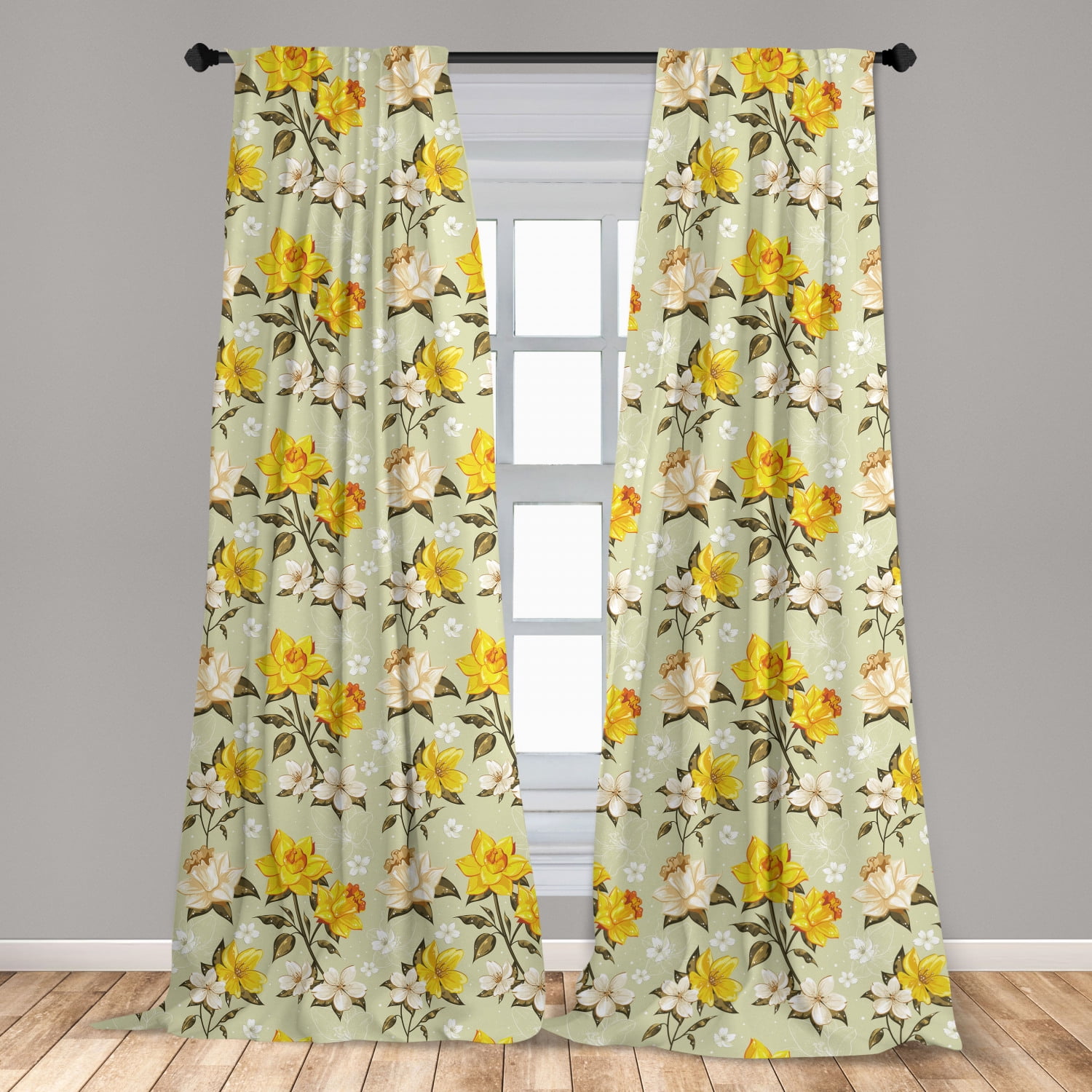 Narcissus Black Stone 3D Blockout Photo Printing Curtains Draps Fabric Window 