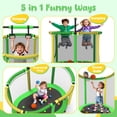 thumbnail image 6 of 60" Trampoline for Kids with Basketball Hoop, SHINPT Recreational Trampolines with Safety Enclosure Net, Mini Outdoor Trampoline with Adjustable Gymnastics Bar, Easy Assembly, Outdoor, Indoor, 6 of 8