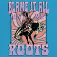 thumbnail image 3 of Blame it All On My Roots T-Shirt Vintage Country Fair Rodeo Cowgirl Women's Tee, 3 of 7