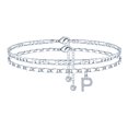thumbnail image 1 of Pulsera Ursteel para tobillo bañada en plata con inicial P ajustable, 1 of 7
