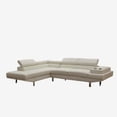 thumbnail image 3 of Cosmic Homes Grayson 3-Seater Leather Upholstered Sectional Sofa with LHF Chaise - Cup Holder - White, 3 of 6