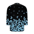 thumbnail image 4 of MLQIDK Womens Tops Plus Size 4x-5x Sexy V Neck T Shirts Floral Graphic T-Shirt 3/4 Sleeve Tunics Shirts Large Casual Tunics Blouses Cyan 3XL, 4 of 6
