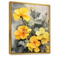 thumbnail image 2 of Designart "Geraniums Bouquet In Yellow And Grey" Geraniums Floater Framed Wall Art Living Room, 2 of 5