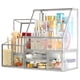 thumbnail image 4 of Organizador de maquillaje Hersoo Glass Vanity, apilable, juego de 2 cajones, 4 of 6