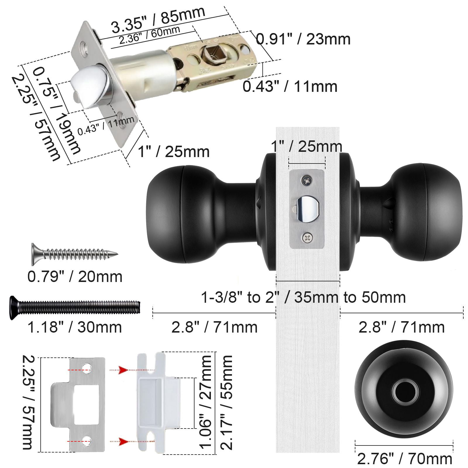 Bluetooth Smart Door Lock, Fingerprint/App/Key Unlocking, 50 Fingerprints and 100 Codes, Auto-Lock 5-59s, Easy Installation, Compatible with Standard Doors
