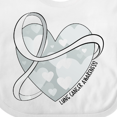 thumbnail image 4 of Inktastic Lung Cancer Awareness White Ribbon Around Heart Boys or Girls Baby Bib, 4 of 4