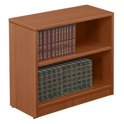 Contemporary Two Shelf Bookcase 30"H American Dark Cherry ...