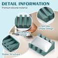 thumbnail image 2 of Silicone Soap Dish for Bar Soap Holder for Shower Bathroom Self Draining Waterfall Drying Tray Keep Soap Bars Dry Clean & Easy Cleaning (Green and White, 2), 2 of 6