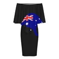 thumbnail image 5 of Australian Kangaroo Flag Women's Off The Shoulder Ruffles Summer Wedding Guest Loose Casual Party Beach Dress, 5 of 9