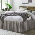 thumbnail image 2 of PiccoCasa Pleated Bed Skirts Polyester Solid Dust Ruffle 14 inch Drop, Light Gray, 2 of 6
