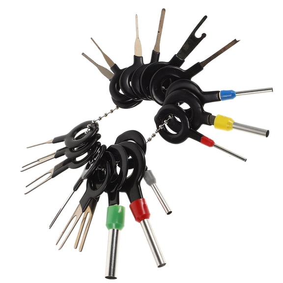 UPOUART 18Pcs Terminal Removal Tool Kit for Electrical Pin Extraction Assorted Color 2.8X0.9X0.4In Stainless Steel