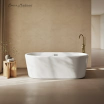 Nanterre 68" Soaking Freestanding Bathtub in Glossy White, Drain Included