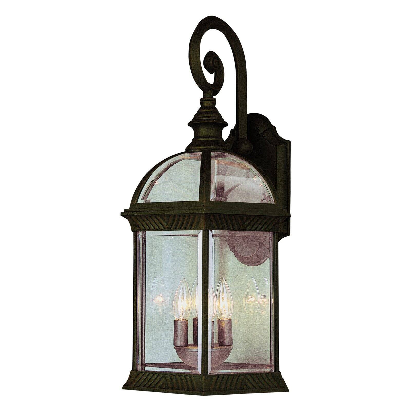 Clear Glass Trans Globe Lighting Wall Mount 1-Light Outdoor Rust Coach Lantern 