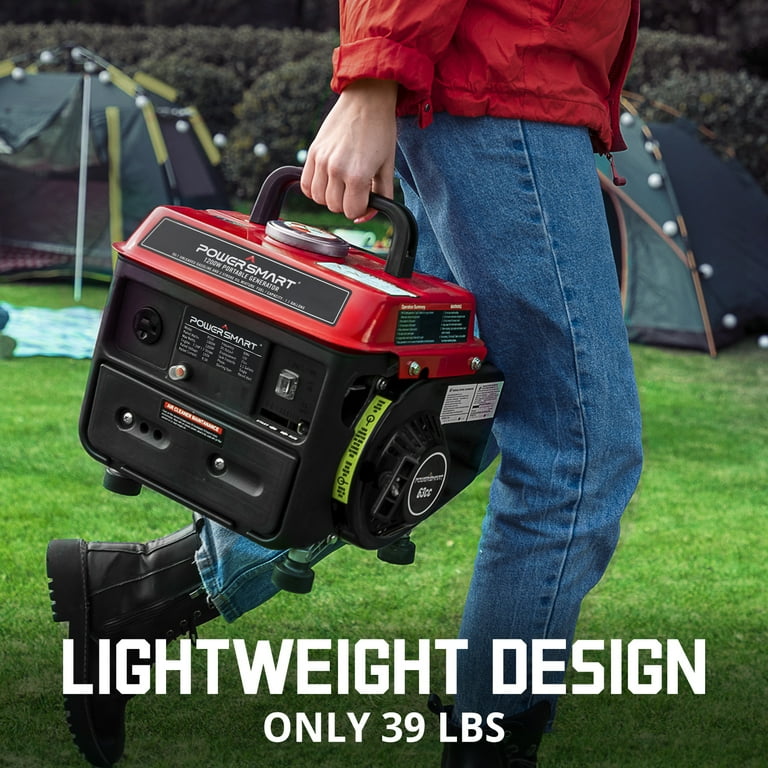 PowerSmart 1200W Gas Fuel Generator Portable for Camping Outdoor, Low Noise with AC Outlet