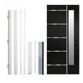 thumbnail image 1 of Black 36″x80″ Textured Fiberglass Entry Door – Double-sided Frosted Glass, Left Hand Inswing, 1 of 5