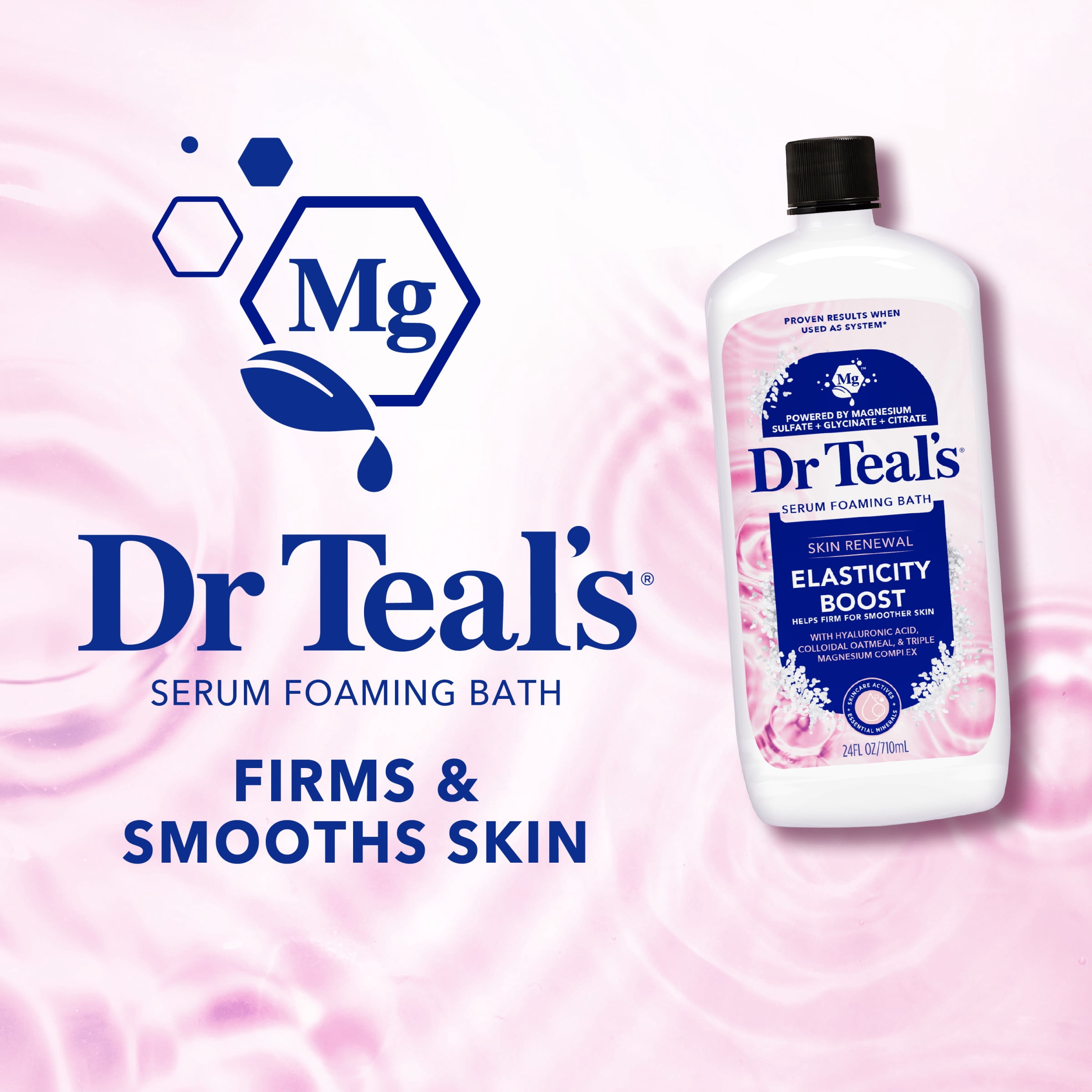 Dr Teal's Skin Renewal Elasticity Boost Foaming Bath Serum, 24 fl oz