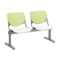 thumbnail image 2 of KFI Studios KOOL 2 Seat Reception Bench, White Seat, Lime Green Back, 2 of 5