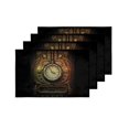 thumbnail image 4 of MKHERT Cool 3D Vintage Old Clock in Steampunk Style Placemats Table Mats for Dining Room Kitchen Table Decoration 12x18 inch,Set of 4, 4 of 4