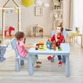 thumbnail image 2 of CHTER Kids Table and Chair Set, Plastic Children Activity Table and 2 Chairs for Art Craft, Easy-Clean Tabletop, 3-Piece Toddler Furniture Set for Daycare Playroom, Gift for Boys Girls(Blue), 2 of 9