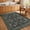 blue and black, variant on GlowSol Floral 2x6 Kitchen Rugs, Washable Indoor Vintage Hallway Runner with Non Slip Back Low Pile Ultra Thin Bordered Oriental Throw Carpet Mat for Entryway Laundry Bedroom, Red