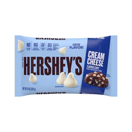 HERSHEY'S, Cream Cheese Flavored Baking Chips, Gluten Free, No Preservatives, 8 oz, Bag