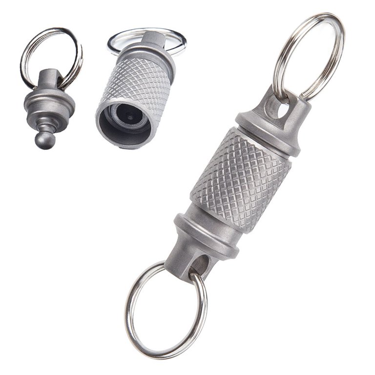 JVCOM Titanium Quick Release Keychain - 360° Rotation, Heavy Duty Key Clip, with Carabiner and Key Ring - for Men and Women.