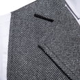thumbnail image 7 of JIKNTTR New Men Coats Herringbone Suit Vintage Lapel Vest Classic Stylish Business Overcoat, 7 of 7