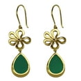 thumbnail image 2 of Green Onyx Pear Shape Gemstone Jewelry 925 Sterling Silver Drop Dangle Earrings For Women, 2 of 4