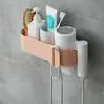 thumbnail image 1 of TIMIFIS Bathroom Organizer Hair Dryer Wall Mount, Towel Toothbrush Toothpaste Perfume Comb Blow Dryer Organizer Storage Hanging Shelf Rack Stand, Bathroom Organizer Toothbrush Holders, 1 of 5