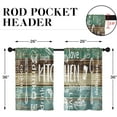 thumbnail image 4 of dinii Farmhouse Kitchen Curtains 36 Inch Length Country Brown Wooden Window Short Tier Curtains Over Sink Set of 2, White Doodle Rustic Vintage Small Kitchen Decor, 4 of 6