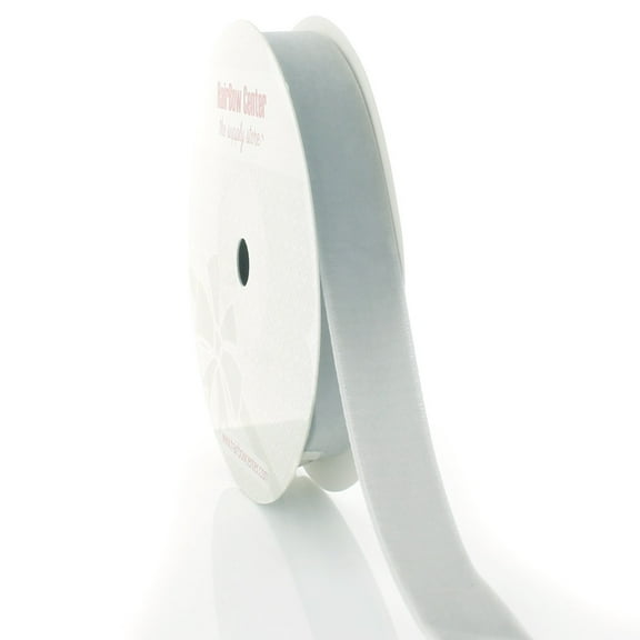 HBC 5/8" Velvet Ribbon 009 Silver 25 Yard