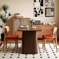 thumbnail image 6 of LAZZO 43.3" Dining Table for 4 People, Small Rectangular Kitchen Table with 3-Tier Storage Shelf, Walnut, 6 of 9