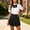 Black, variant on IUYRTFE Women's High Waisted Pleated Mini Skirt Adjustable Waist with Bow Tie School Uniform A Line Short Skirt