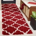 thumbnail image 2 of SAFAVIEH Hudson Jaye Plush Geometric Shag Runner Rug, Red/Ivory, 2'3" x 8', 2 of 8