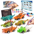 thumbnail image 1 of Kits de pintura 2 en 1 de Dinosaur Toys Faentwc con carritos retráctiles, 1 of 7