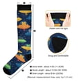 thumbnail image 3 of FORMRS Womens Knee High Socks Casual Long Thick Travel Daily Wear, 1 Pair, Rainbow Space Cat, 3 of 6