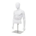 thumbnail image 2 of Male Mannequin Half Body - Adjustable Height & Head Turn - PP Plastic Torso Form with Iron Base - 48" Display for Shirts, Jackets, Sweaters - Retail & Home Use, 2 of 9