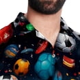 thumbnail image 5 of Football Men's Short Sleeve Beach Shirts Button Down Poplin Casual Printed Summer Unisex, 5 of 6