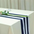 thumbnail image 2 of Efavormart 12" x 108" Satin Stripes Premium Table Runner For Wedding Decor Fit Rectangle and Round Table - Navy / White, 2 of 5