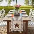 thumbnail image 4 of Table Runners 70 Inches Long Dress Scarves, Western Texas Star Retro Farmhouse Coffee/Dining/Kitchen Table Decor, Holiday Table Runner, Rustic Vintage Berry Black Beige Plaid 13x70 Inch, 4 of 9