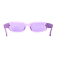 thumbnail image 3 of Womens Pop Color Rounded Mod Narrow Rectangle Plastic Sunglasses Purple, 3 of 4