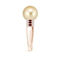 thumbnail image 3 of Angara Golden South Sea Cultured Pearl Ring with Rubies in 14K Rose Gold for Women | June Birthstone Jewelry for Her, 3 of 8