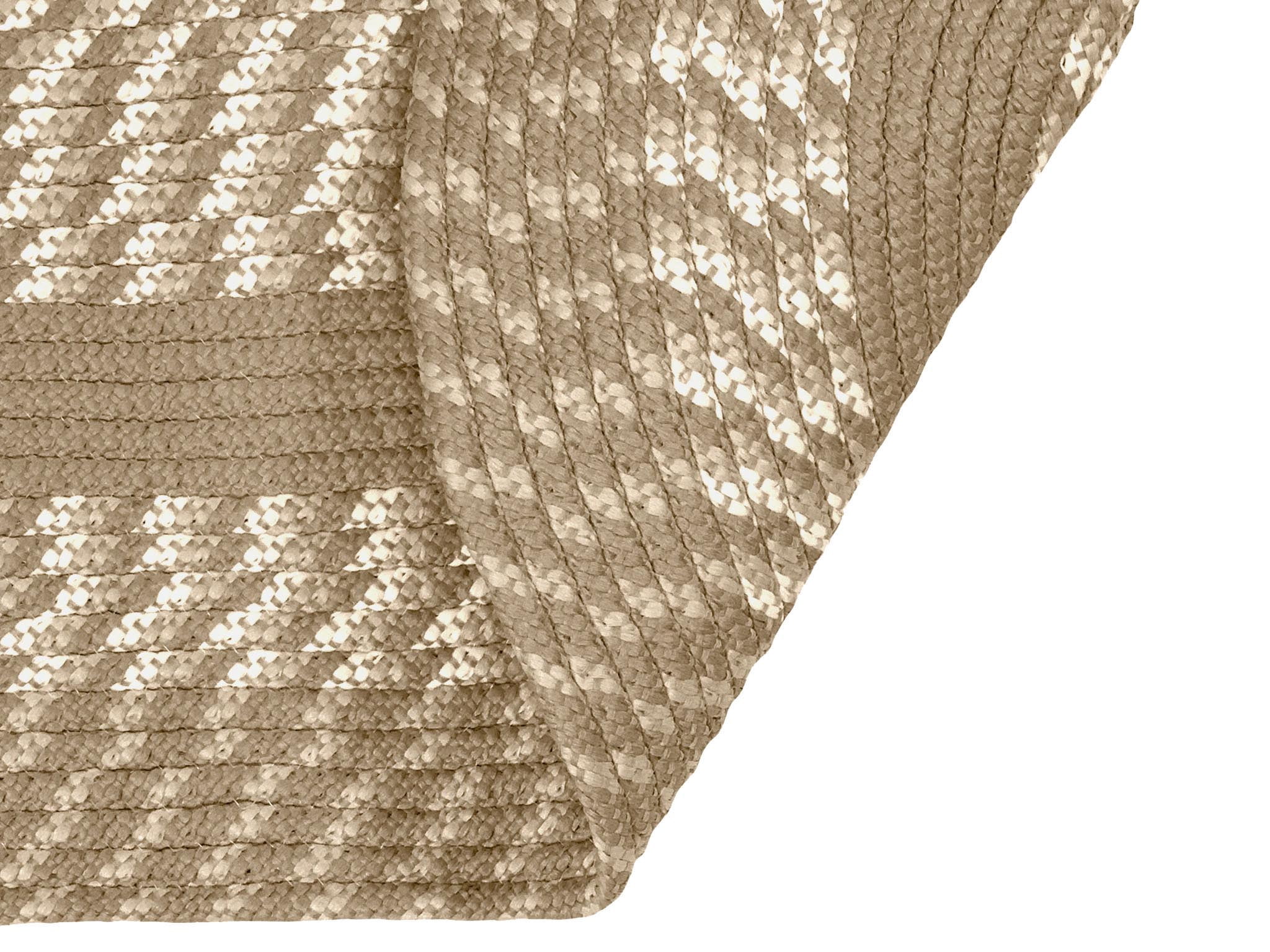 Better Trends Oval Braided Rug, 22" x 40", Reversible Indoor Entryway or Kitchen Area Rug, 100% Polypropylene, Newport Collection – Tan