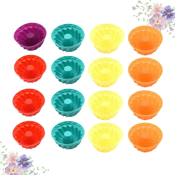 COSMOBETTY Silicone Moulds for Chocolate Mousse 16Pcs Baking Jelly Pudding Fondant Making Round Home