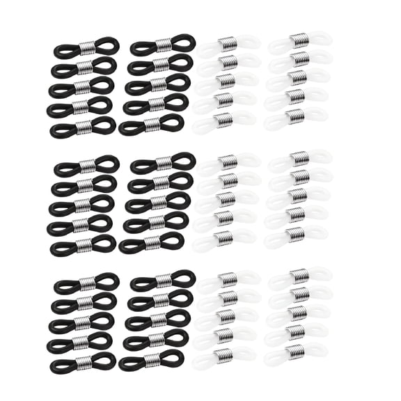 TELOLY 60pcs Eyeglass Chain Strap Holders Rubber Loop Ends