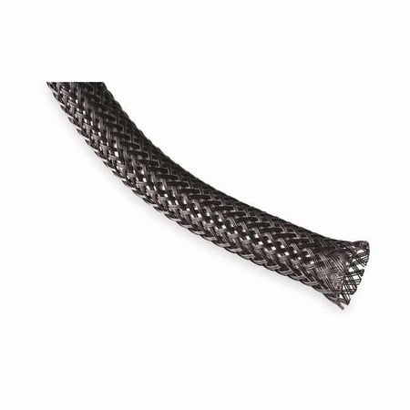 Braided Cable Sleeve 5/8 in Inside Dia. 0.875 in Max Bundle Dia. 10 ft Black