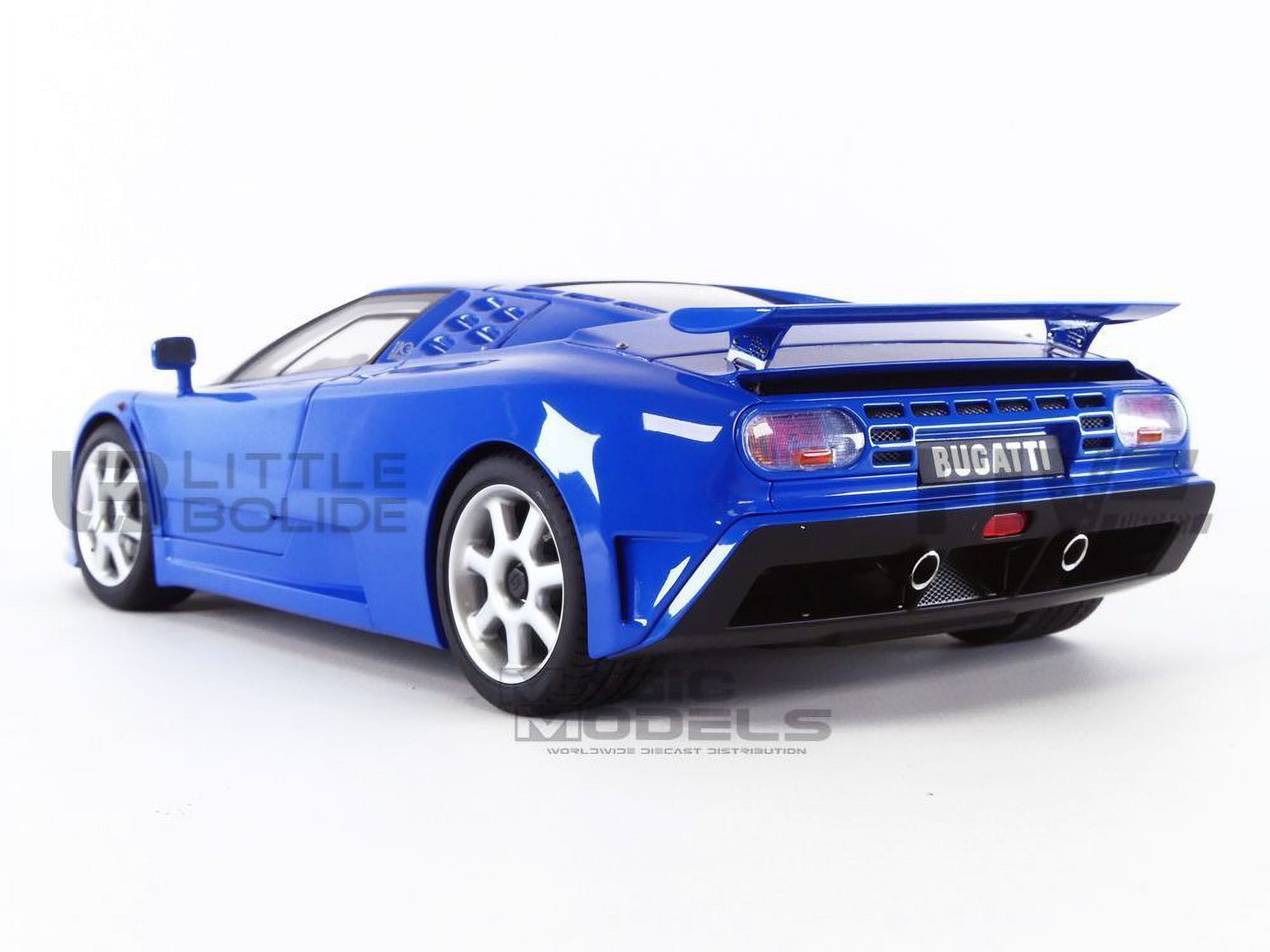 Bugatti EB110 SS Super Sport French Racing Blue with Silver Wheels 1/18  Model Car by Autoart