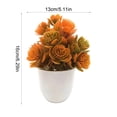 thumbnail image 2 of Artificial Plants Potted - Orange Fall Faux Flowers - 6.3in, 0.11lb Plastic Small Bonsai for Indoor Decor for Mother's Day, 1-Pack, 2 of 6