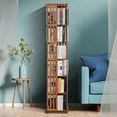 thumbnail image 4 of Magshion Bamboo 6 Tiers Rotating Bookshelf, Modern Bookcase, Storage Rack, Brown, for Home, 4 of 9
